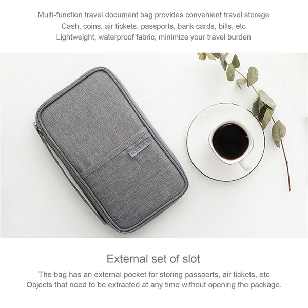 Waterproof Passport Holder Travel Document Wallet RFID Bag Family Case Organizer