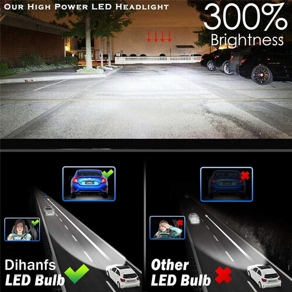 H4 9003 2000W 300000LM 4 SIDE LED Headlight kit Lamp Bulbs Globes High Low Beam