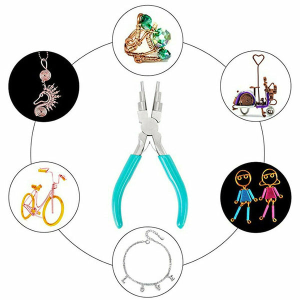 1/2PCS Jewellery Making Beading Mini Pliers Tools Kit Set Round Flat Long Nose A