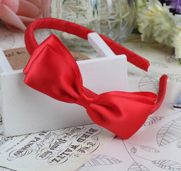 2PCS Girls Bow Hairband Ribbon Headbands Headwear Hair Hoop Kids Hair Book Day