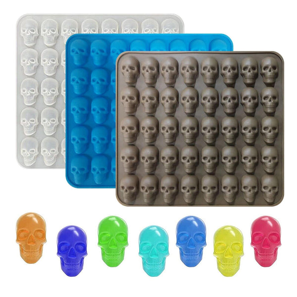 40 Cavity Skull Gummy Jelly Candy Silicone Mould Cake IceTray Halloween Molds AU