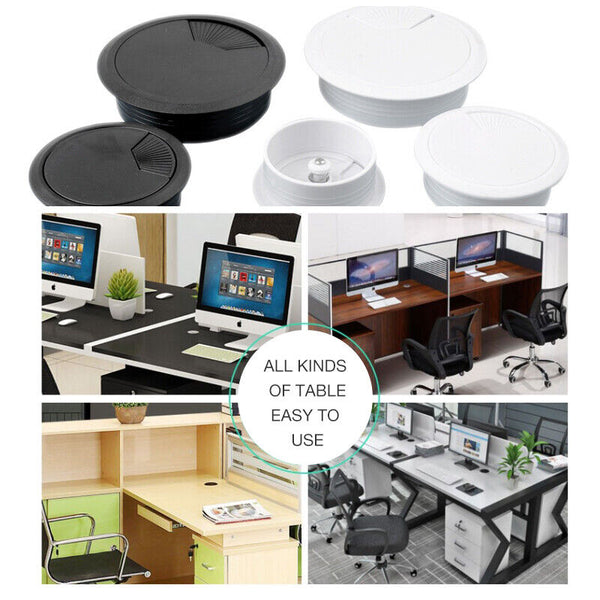 12PCS Computer Desk Table Grommet Cable Tidy Surface Port Wire Hole Cover 50MM