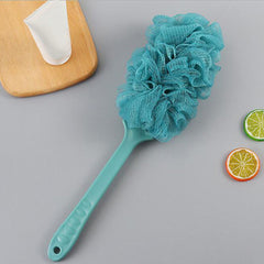 Blue Long Handle Bath Brush Soft Mesh Sponge Back Scrubber Body Puff Shower Loofah