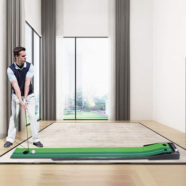 Golf Putting Mat 3M Indoor Outdoor Putter Trainer Golf Practice Mat Auto Return - Lets Party