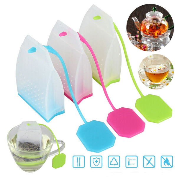 Reusable Tea Infuser Filter Strainer Loose Leaf Silicone Bag Herbal Teas - Lets Party