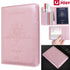 Rose Pink Leather RFID Blocking Passport Travel Wallet Holder ID Cards Cover Case - Lets Party