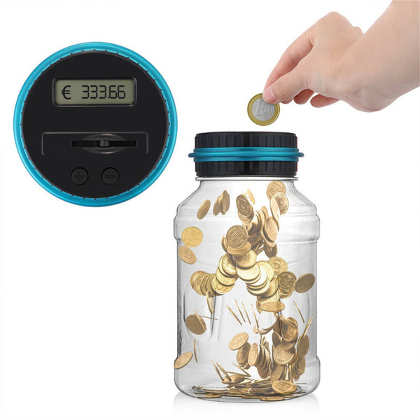 Aussie Coin Counting Money Jar Digital LCD Display OZ Coins Piggy Bank Box