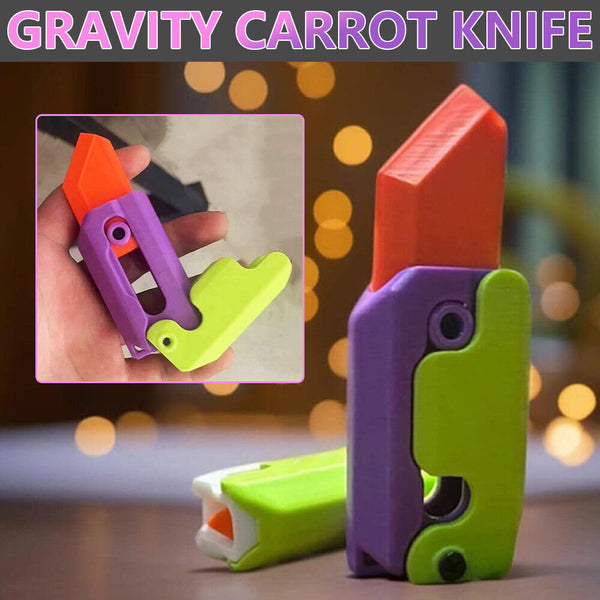 3D Gravity Carrot Knife Toys Plastic EDC Fidget Toys Anxiety Stress Relief Toy