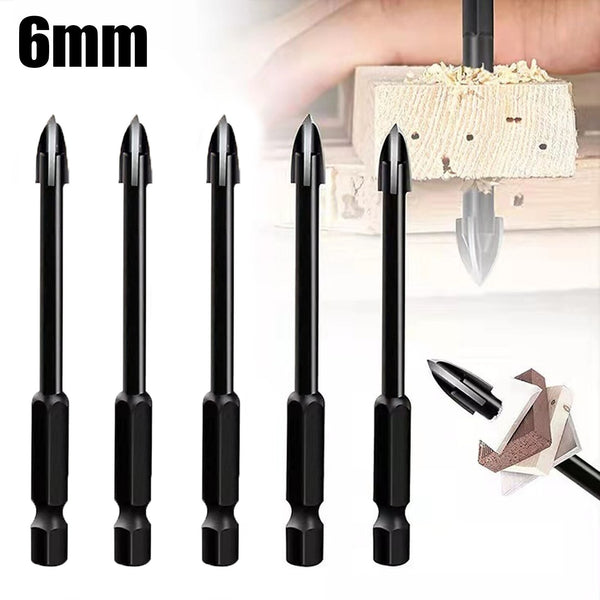 100X 6mmMarble Ceramic Glass Brick Tile Porcelain Drill Bit Hex Shank Spear Head