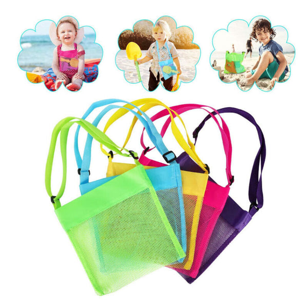 5/10x Mixcolor Sand Portable Away Pouch Beach Bag Mesh Toy Shell Collecting Bags