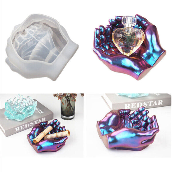 Hand Shape Silicone Ashtray Resin Mold Holder Tray Mould Casting Epoxy Crafts AU