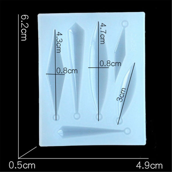 3x Silicone Earring Pendant Mold Jewelry Making Resin Epoxy Mould Casting Craft