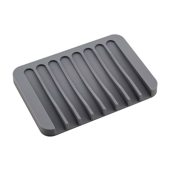 1/2 Silicone Soap Dish Storage Holder Soapbox Plate Tray Drain Box Tool Bathroom - Lets Party
