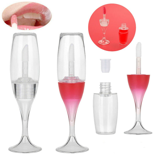 5/10Pcs 8ml Lip Gloss Tube Wine Glass Shaped Lipstick Container Lip Balm Bottle - Lets Party