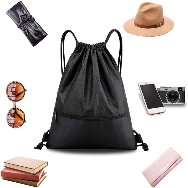 Backpack Sport Pack String Tote Gym Bag Cinch Sack School Drawstring Capacity