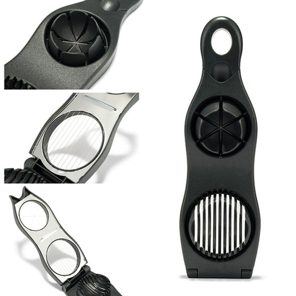2 in 1 Egg Cutter Stainless Steel Cutting Egg Slicer Slicing Gadgets Kitchen AU
