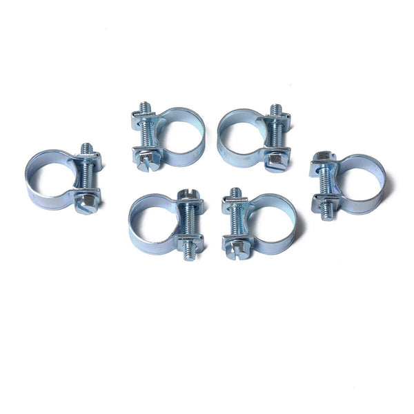 10pcs Portable Stainless Steel Mini Fuel Line Pipe Hose Clamp Clip 16mm-18mm AU