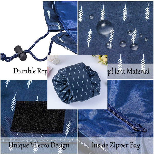 Lazy Drawstring Cosmetic Travel Magic Storage Make Up Bag Pouch Toiletry Case AU