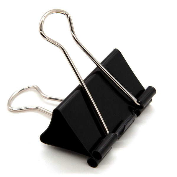 Foldback Clip Black Steel Binder Bulldog Clip Paper Office Document 19MM