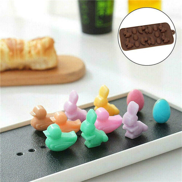 Bunny Egg Easter Chocolate Cake ice Cube Cookie Silicone Mold Mould Duck Tray
