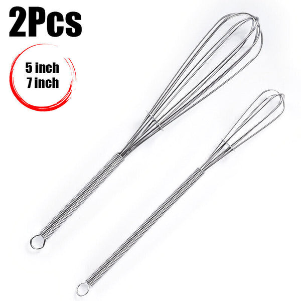 5 7 inch 2Pcs Whisk Set Whiskettes Egg Gravy Sauce Mini Kitchen Tool Whisks AU