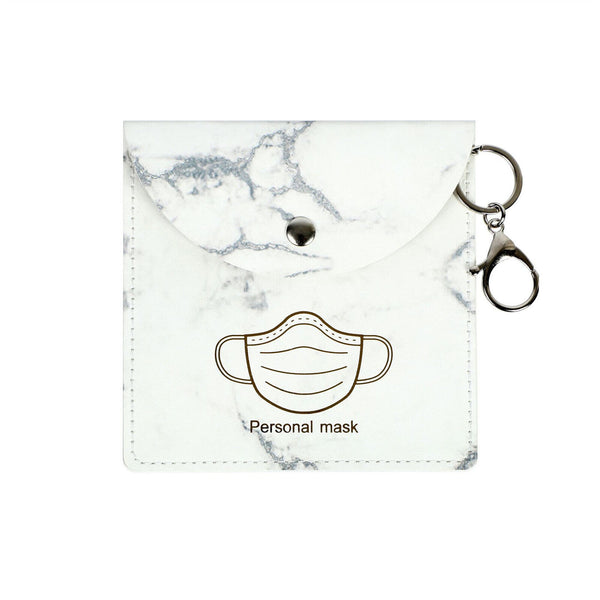 Face Mask PU Leather Storage with Keychain Holder Travel Organizer Compact AUS