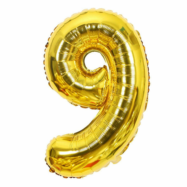 40cm Gold Foil Number Balloons  Birthday Wedding Party Decorations - Lets Party