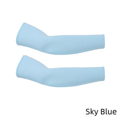 Sky Blue Cooling Sport Arm Stretch Sleeves Sun UV Protection Covers Cycling Golf Unisex