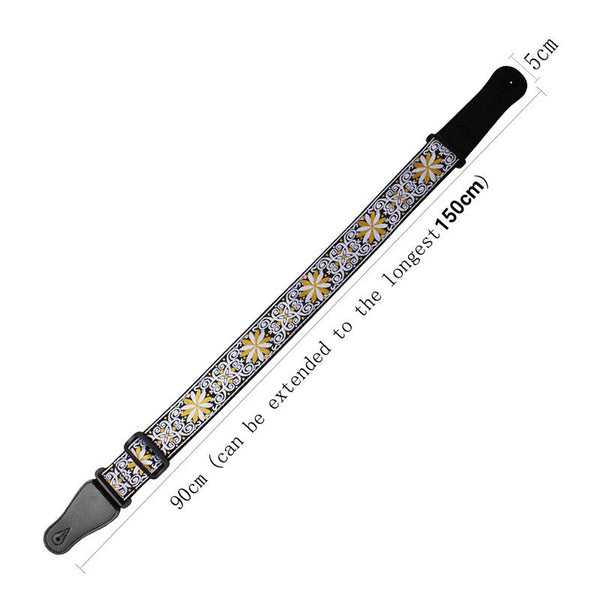 Embroidery Guitar Strap Cotton Weave Strap for Acoustic/Electric/Bass Guitar NEW