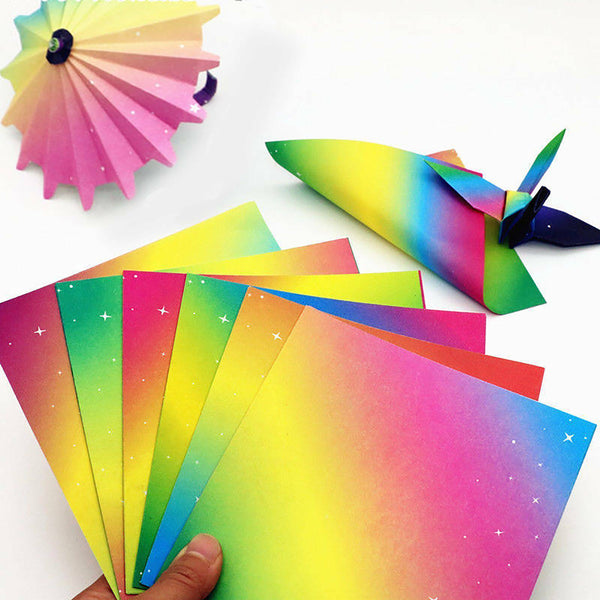 60 Sheets Japanes Origami Square Paper Craft Folding 15cm Rainbow Mix 6 Colour
