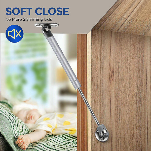 4Pcs 80/100N Gas Strut Support Kitchen Cabinet Cupboard Door Hinges Lid Stay AU