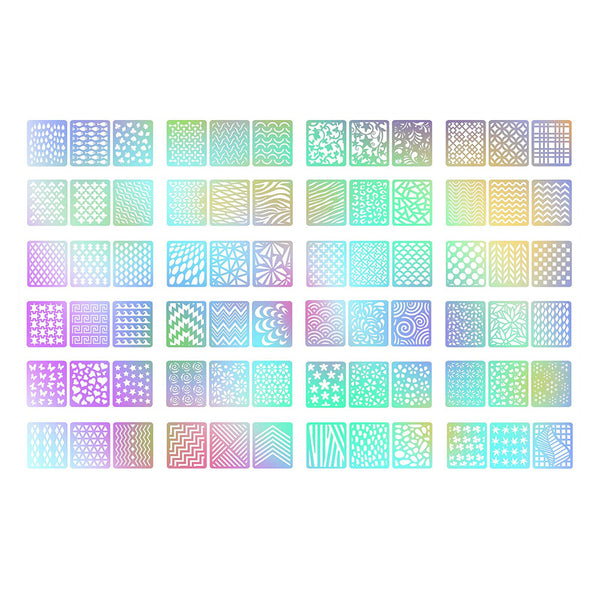 Full Set 24X Nail Art Stencil Stickers 72 Patterns Hollow Stamping Airbrush AU