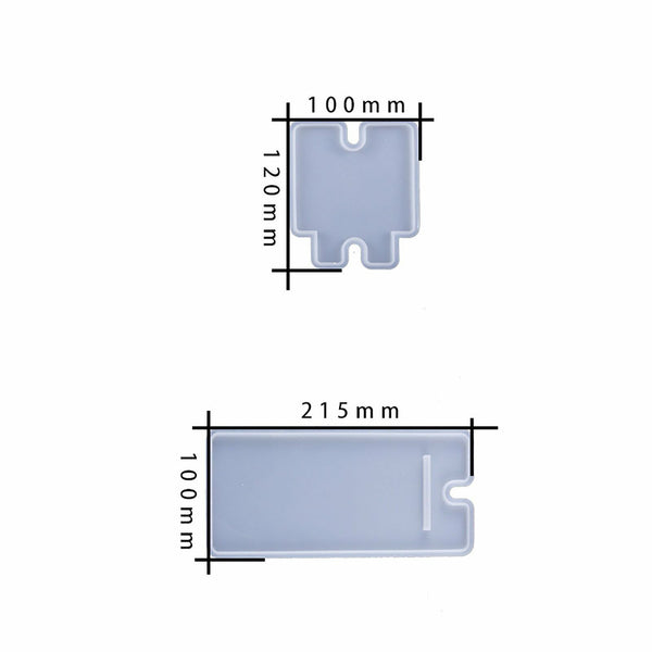 2pcs Silicone Mobile Phone Stand Mould Holder Craft Casting Mold Resin Epoxy DIY - Lets Party