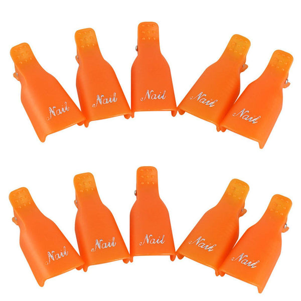 10-100X Plastic Nail Decor Decal Design Cap Clip UV Multicoloured Nail Tool Nail