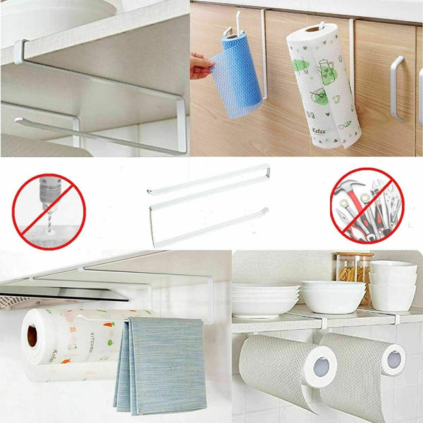 Paper Towel Holder Hanger Rack Kitchen Shelf Organizer Under Cabinet Roll Cup AU