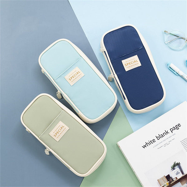 Zipper Pencil Case Pen Bag Organizer School Office Cosmetic Stationery Storage