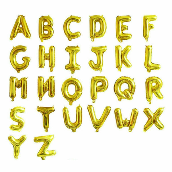 40cm Gold Foil Letter Balloons  Birthday Wedding Party Decorations - Lets Party