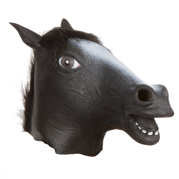 Latex Mask Horse Head Mask Animal Head Creepy Halloween Costume Theater Toy Party - Lets Party