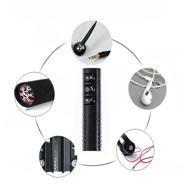 2PCS Wireless Bluetooth 3.5mm AUX Audio Music Receiver Stereo Home Car Adapter