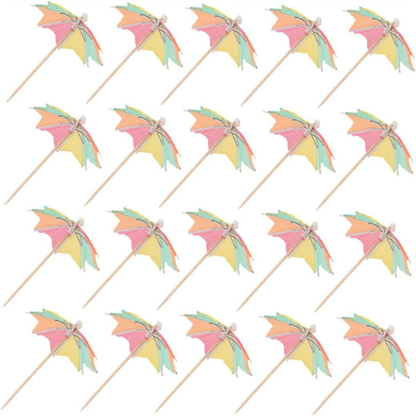 50Pcs Cocktail Drinking Drink Decoration Parasol Umbrella Picks Sticks Party AUS