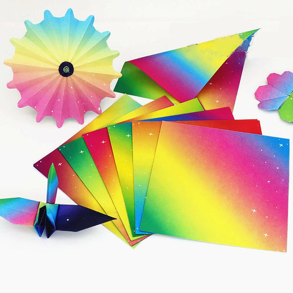 60 Sheets Japanes Origami Square Paper Craft Folding 15cm Rainbow Mix 6 Colour