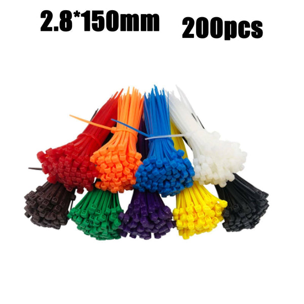 100pcs Colourful Cable Ties Zip Nylon UV Stabilised Bulk Cable Tie For Trade Use