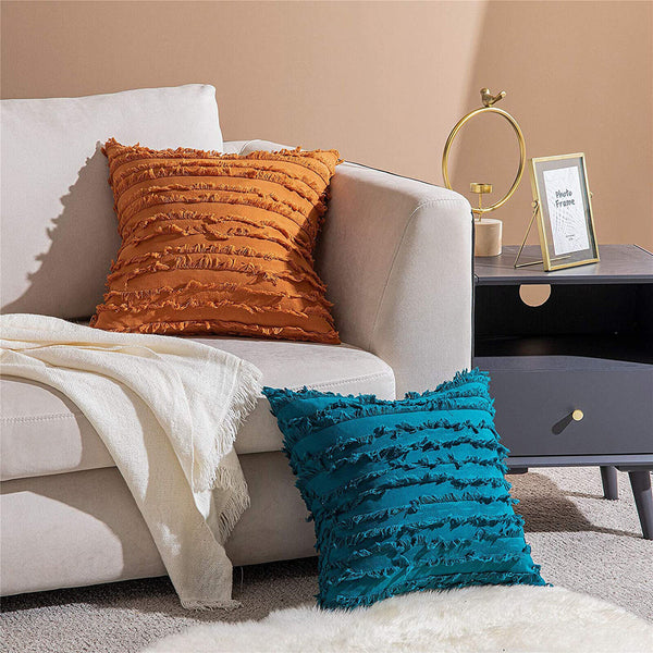 Boho Tassels Fringe Cushion Cover Striped Decorative Lounge Cushion Cover 45x45
