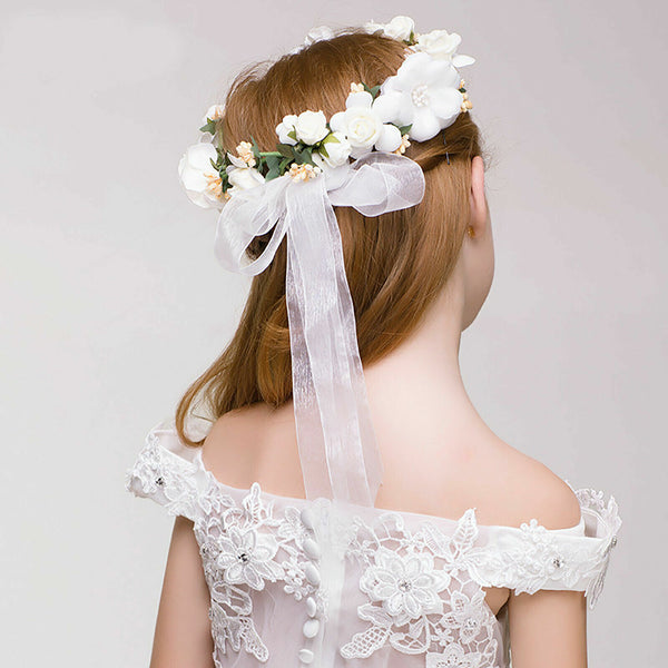 Women Party Flower Wreath Garland Beach Wedding Girl Hair Headband crown 4colour