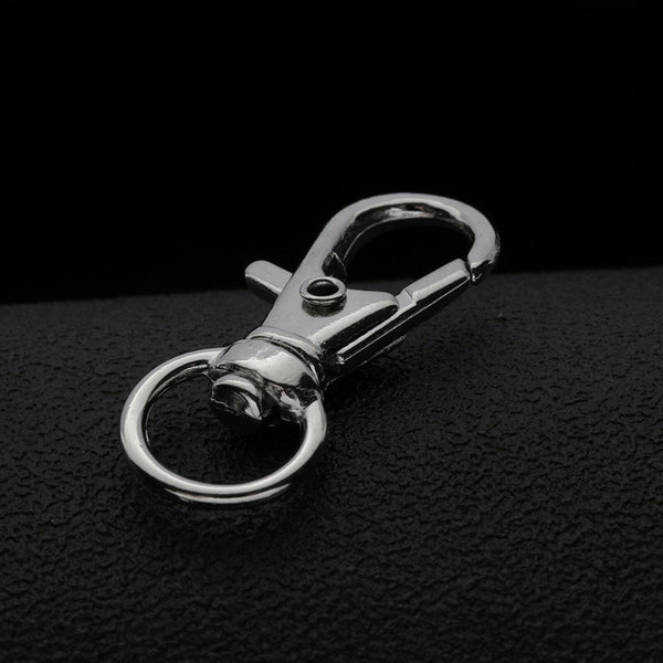 100pcs Swivel Lobster Clasp Clips Hook Alloy Key Ring Split Keychain Durable Diy