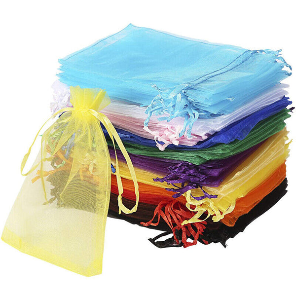 10-100pcs Organza Bag Sheer Bags Candy Packaging Jewellery Gift Wedding Pouch AU - Lets Party
