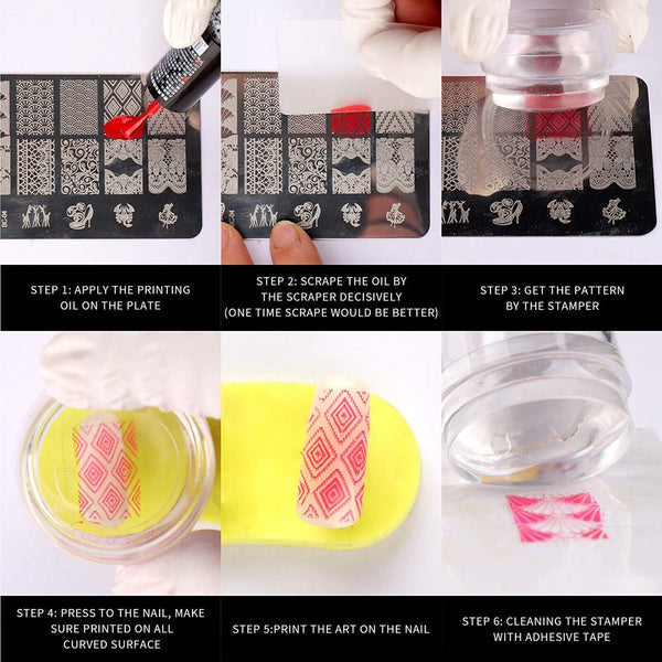 1/2X Matte Nail Stamper Scraper Cap Silicone Jelly Nail Stamp Stamping Nail Tool