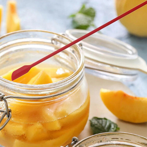 4x Silicone Mini Spatula Jar Scraper Scoop Tip Long Spatula Cosmetic Bottle B8A3