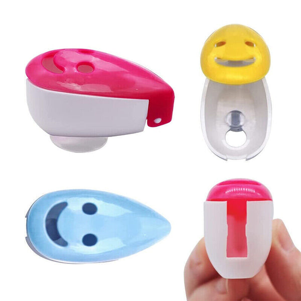 4PCS Toothbrush Cover Rack Holder Gripping Smile Face Suction Stand Mount Wall