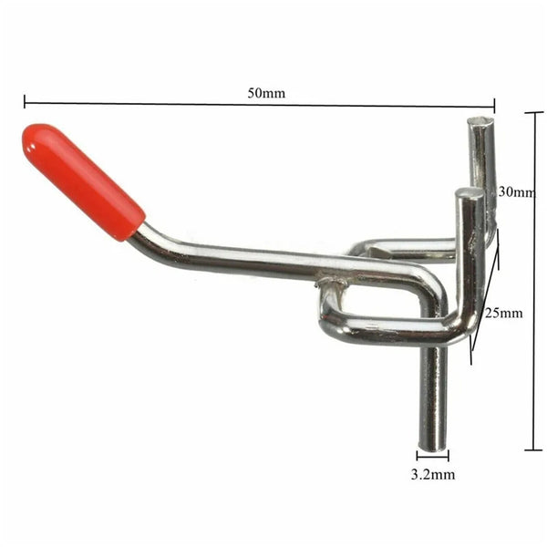 50PCS 50mm Metal Pegboard Hook PEG Borad Hooks Wall Display Storage Hanger Hook